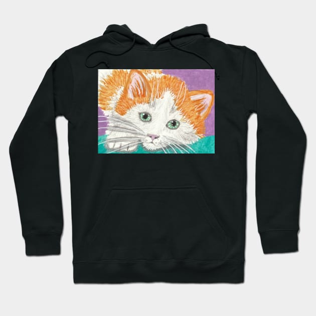 Orange kitten cat face  painting Hoodie by SamsArtworks